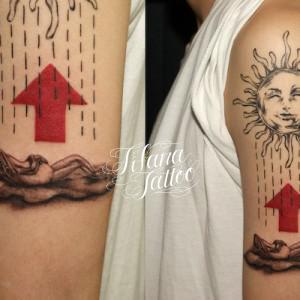 太陽|蛙のタトゥー