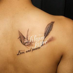 折り鶴|文字のタトゥー