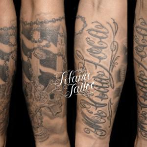 ロザリオ|薔薇|文字のタトゥー