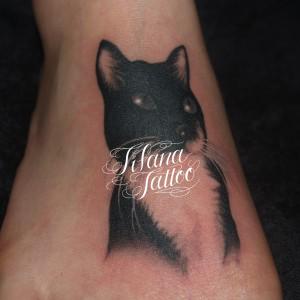 猫のポートレイトタトゥー