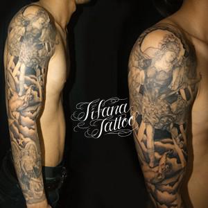 女神|天使|神様のフルスリーブ・タトゥー