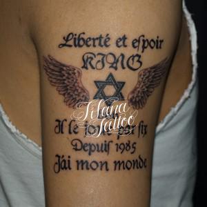 文字|翼|六芒星のタトゥー