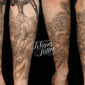 キリスト|薔薇|数字のタトゥー