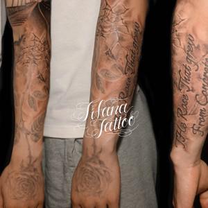 バラ|文字のタトゥー