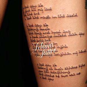 歌詞のタトゥー