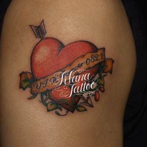 ハート|矢|蔦のタトゥー