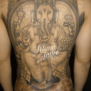 ガネーシャのタトゥー|刺青作品画像