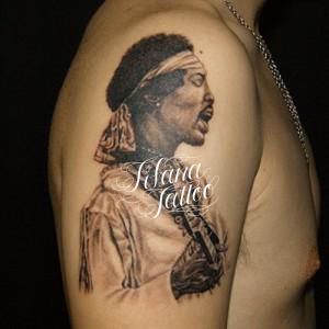 Jimi Hendrix Portrait Tattoo