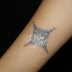 Blue Line Art Tattoo