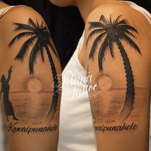 ハワイの風景のタトゥー