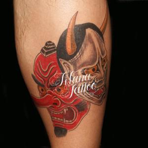 般若と天狗のタトゥー