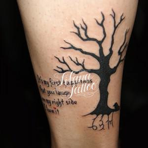 樹木のシルエット・タトゥー