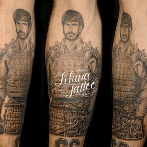 人物|鎧のポートレイトタトゥー