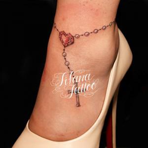 クロス|ハートのアンクレット・タトゥー
