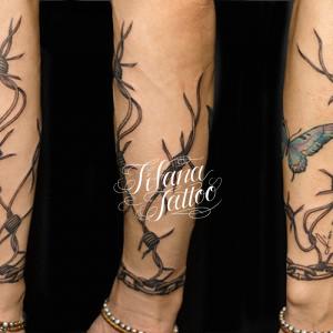 有刺鉄線のタトゥー