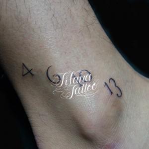 数字のワンポイントタトゥー