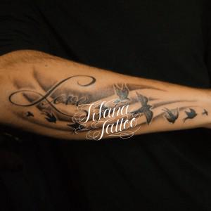 燕|文字|風のタトゥー