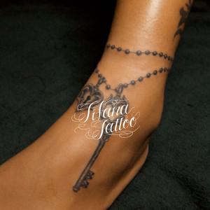 鍵と錠のアンクレット・タトゥー