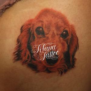 愛犬のポートレイトタトゥー