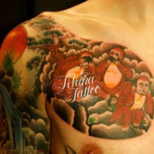 猿|岩|雲の刺青作品