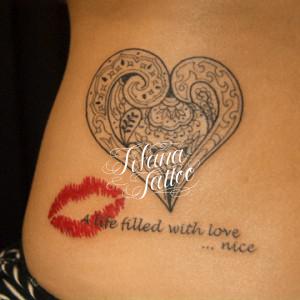 ハート|キスマーク|文字のタトゥー