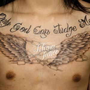 翼|チェーン|文字のタトゥー|製作中