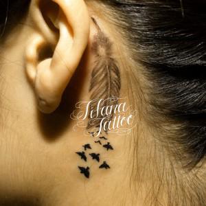 羽|鳥のワンポイントタトゥー