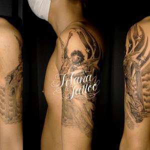 プシュケとキューピットのタトゥー|製作中