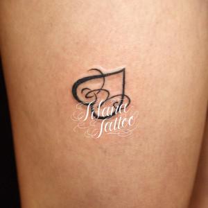 ハート|文字のタトゥー