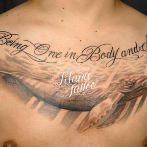 シロナガスクジラ|文字のタトゥー