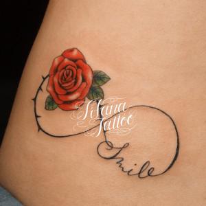 無限大|バラ|文字のタトゥー