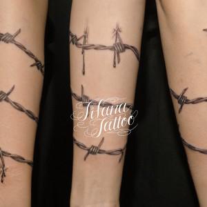 有刺鉄線のタトゥー