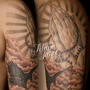 合掌|烏のタトゥー