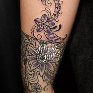 ペイズリー柄|花のタトゥー