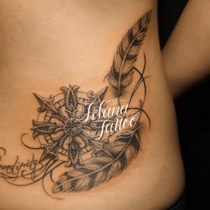 雪の結晶|羽|文字のタトゥー