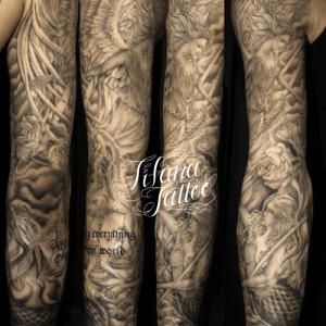 Religious Full Sleeve Tattoo