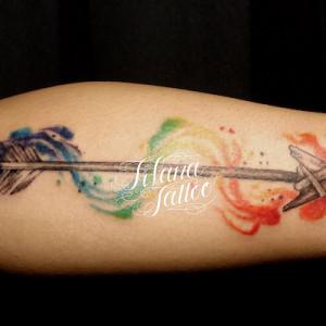 水彩画調のタトゥー