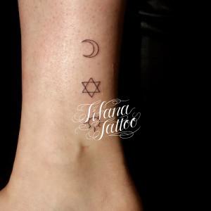 月|星||太陽のワンポイントタトゥー