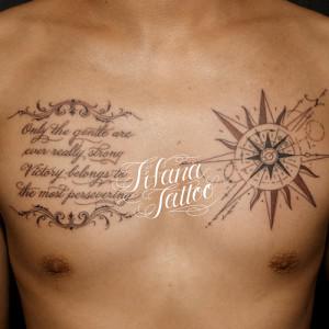 コンパス|太陽|幾何学模様|レタリングのタトゥー