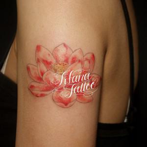 ハスの花のタトゥー