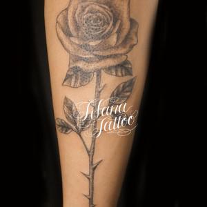 一輪の薔薇のタトゥー