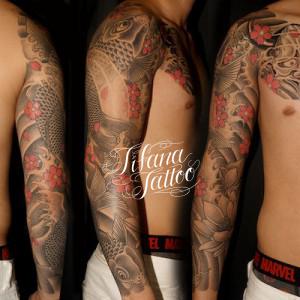 般若|鯉の刺青作品