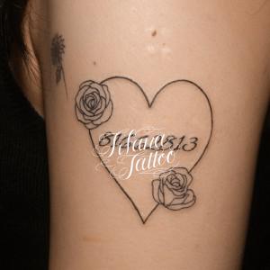 ハート|薔薇|数字のタトゥー