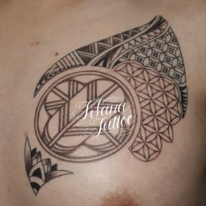 家紋と和柄紋様のタトゥー