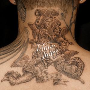 女神と天使のタトゥー