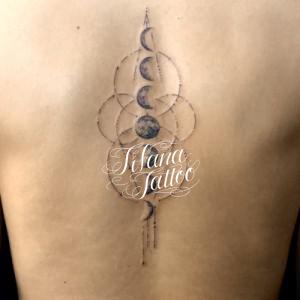 月の満ち欠けのタトゥー