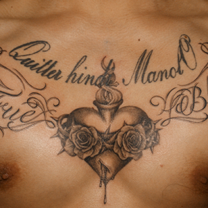 心臓|ハート|文字のタトゥー