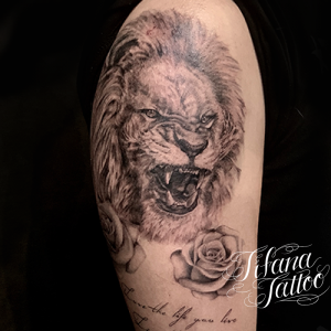 ライオンのファインライン ・タトゥー