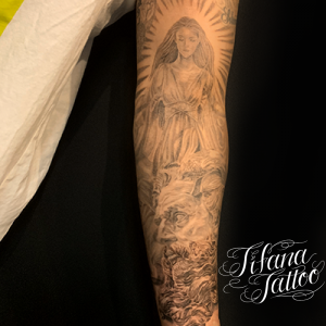 女神とゼウスのタトゥー