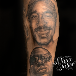 2PAC|Notorious B.I.Gのポートレートタトゥー